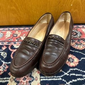 Vintage authentic Chanel chocolate loafers